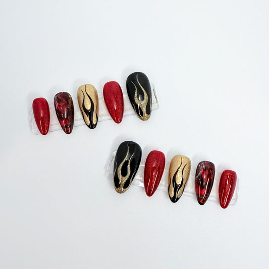 Baldur's Gate 3 Karlach Inspired Press-On Nails