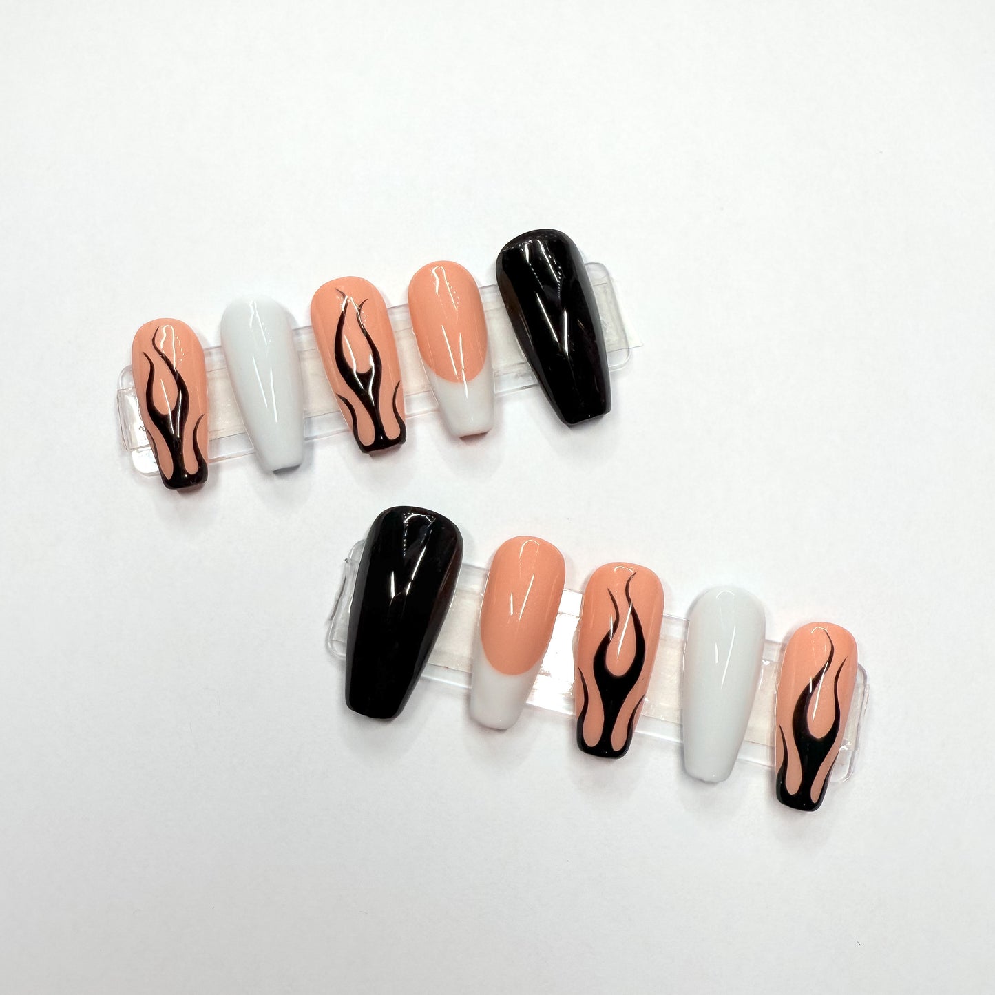 Flames & French Tips Press-On Nails