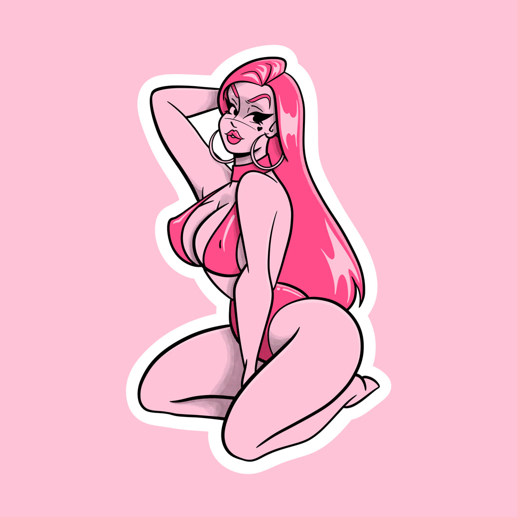 Pink Girl Sticker